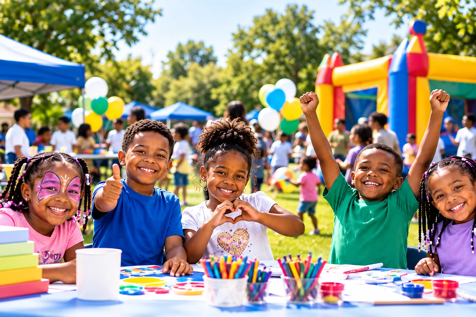 Children enjoying a supported family activity