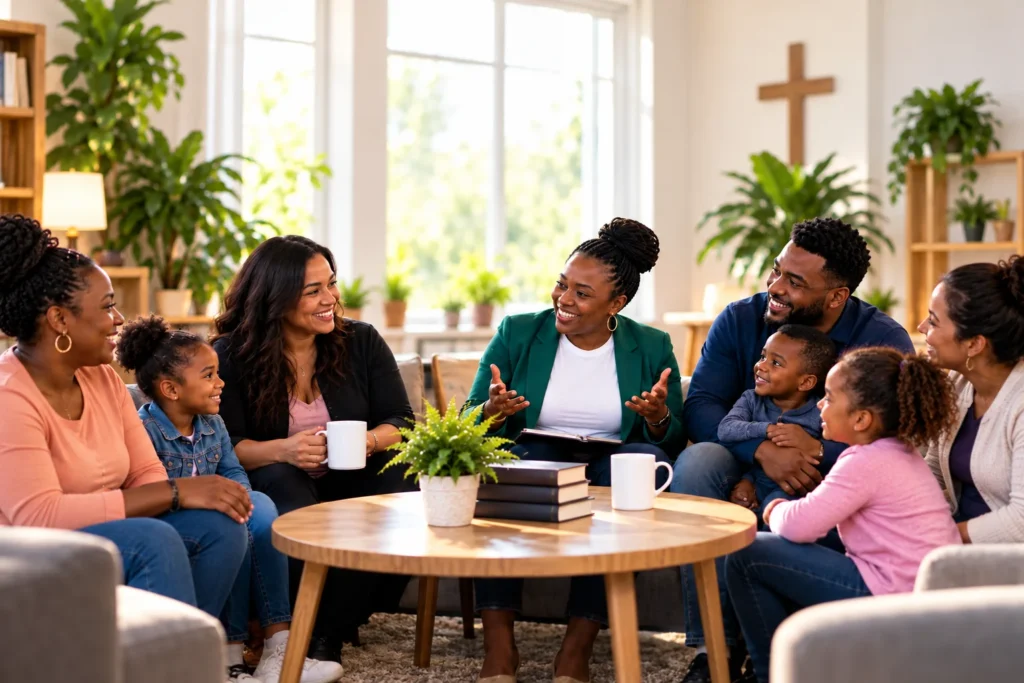 A welcoming mixed-age community gathering